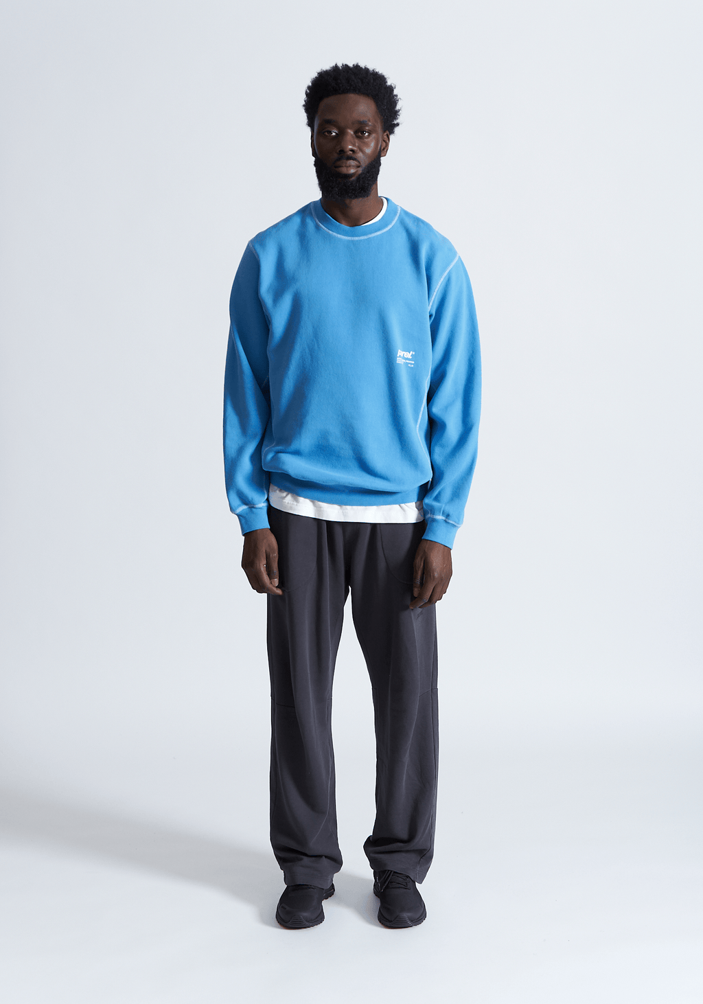 Contrast Crewneck - Azure Blue