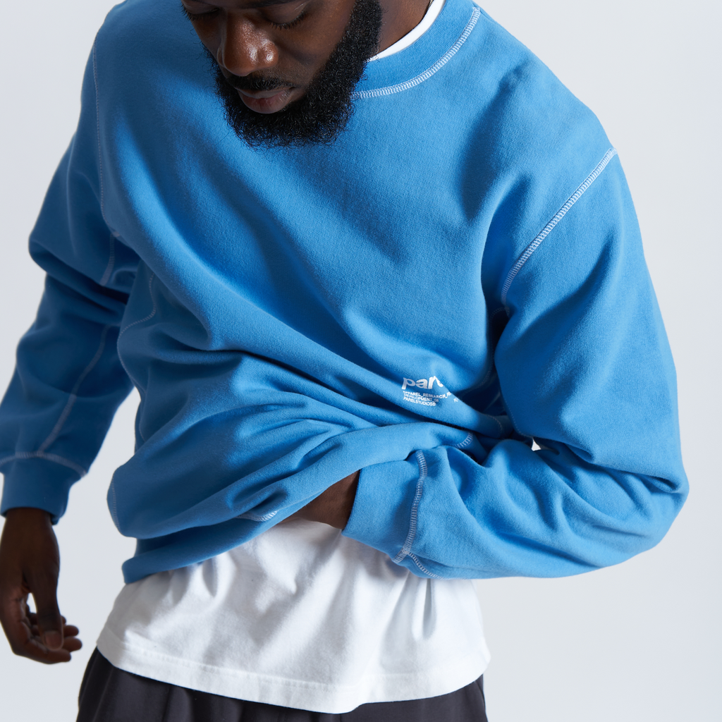 Contrast Crewneck - Azure Blue